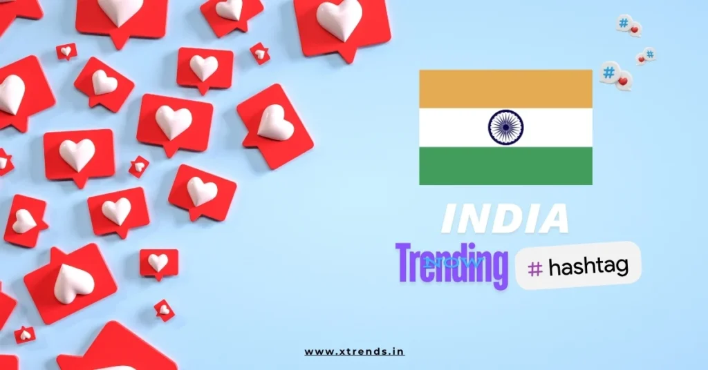 India trending on Twitter with popular hashtags and topics highlighted in a vibrant graphic.