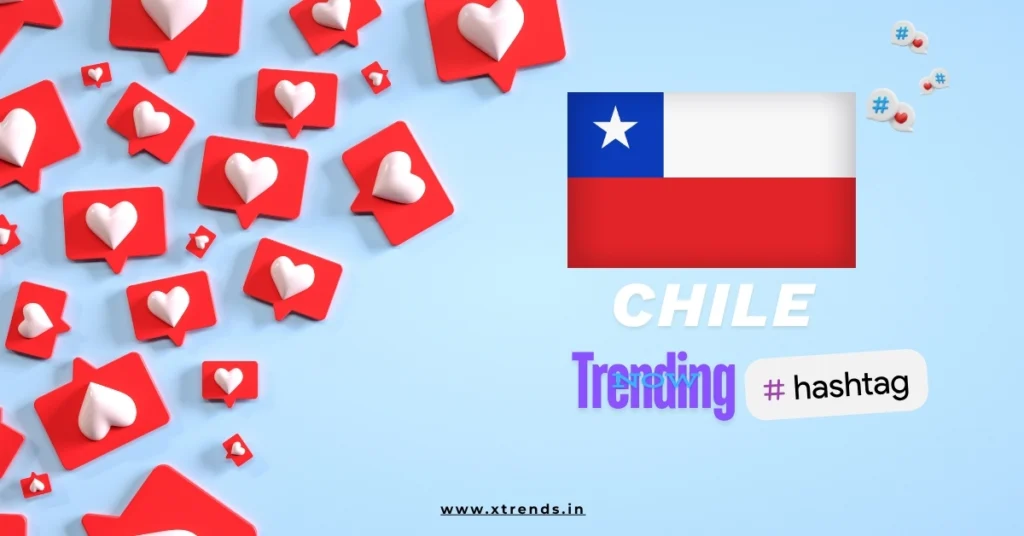 Chile trending on Twitter with popular hashtags and topics highlighted in a vibrant graphic.