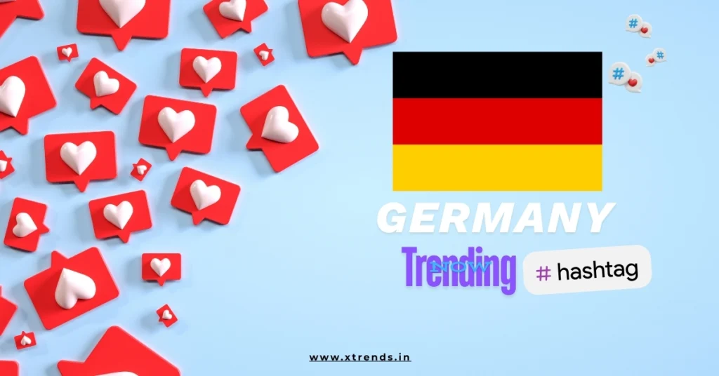 Germany trending on Twitter with popular hashtags and topics highlighted in a vibrant graphic.