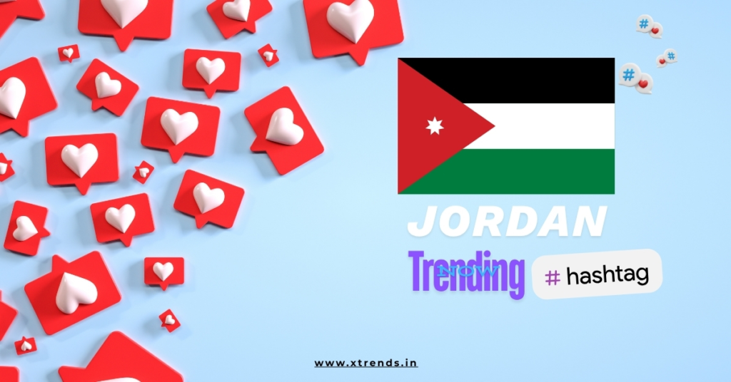 Jordan trending on Twitter with popular hashtags and topics highlighted in a vibrant graphic.